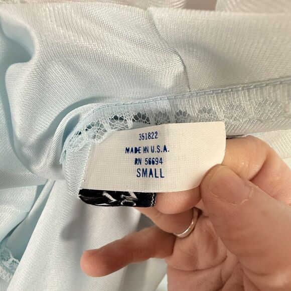 VTG Movie Star Nightie Lingerie Set Nylon Lace Pink Sissy 1970s SIZE SMALL USA - Picture 12 of 16